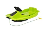 Sanie bob extra LARGE No. 1, Marmat, cu 2 schiuri, volan si frana, verde