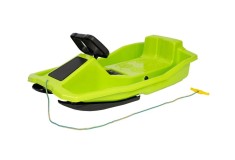 Sanie bob extra LARGE No. 1, Marmat, cu 2 schiuri, volan si frana, verde
