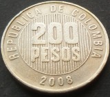 Cumpara ieftin Moneda exotica 200 PESOS - COLUMBIA, anul 2008 *cod 4013, America Centrala si de Sud