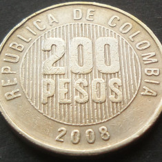Moneda exotica 200 PESOS - COLUMBIA, anul 2008 *cod 4013