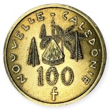 NOUA CALEDONIE 100 FRANCI CFP 2016 , KM 15a [1] XF +, Australia si Oceania, Bronz-Aluminiu