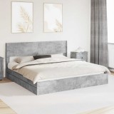 vidaXL Cadru de pat cu depozitare și tăblie 3 pcs Lemn prelucrat 3414356