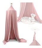 Baldachin roz deschis pentru pat copii, 290 cm (Baldachin Curtain)