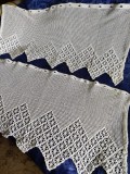 Set 3 buc draperii vintage, croșetate manual