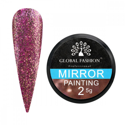 Gel unghii, vopsea de arta, cu efect oglinda, Mirror, Global Fashion, 5g, 02 foto