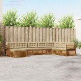 vidaXL Seturi de canapele 8 pcs Natural și Bej Lemn Solid de Acacia 3373923