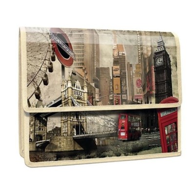 Dosar PANTA PLAST, A4, PP, cu clapeta pe velcro, 33.5x24x12cm, model Londyn foto