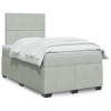 VidaXL Pat continental cu saltea, gri deschis, 120x200 cm, catifea