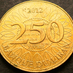 Moneda exotica 250 LIVRE(S) - LIBAN, anul 2012 * cod 3411 = A.UNC