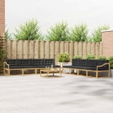 vidaXL Set de canapele de exterior 9 pcs Alb și antracit 3386251