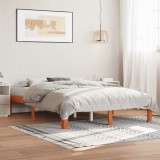 VidaXL Cadru pat fără saltea, maro ceruit, 135x190 cm, lemn masiv pin