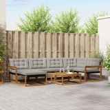 vidaXL Set de canapele de exterior 7 pcs Gri natural și deschis 3369642