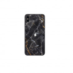 Set Doua Folii Skin Acoperire 360 Compatibile cu Apple iPhone XS Max Wraps Skin Printing Marble Black