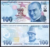 TURCIA █ bancnota █ 100 Lira █ 2009 █ P-226e █ Seria G █ UNC █ necirculata