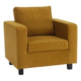 Cumpara ieftin Fotoliu tapiterie textil galben mustar Luana 87x78x85 cm