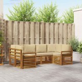 vidaXL Seturi de canapele cu pernă 20 pcs natural Lemn Solid de Acacia 3375373