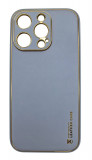 Husa compatibila cu iPhone 14 Plus, Piele ecologica, Full protection, Albastru, Oem