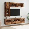 Cabinet TV Pe perete 7 pcs Lemn Vechi Lemn compozit, DKD Home Decor