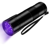 Lanterna UV 12 LED-uri 385nm, protectie IP54, material aluminiu, negru, ProCart