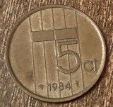 C50 - Moneda foarte veche - Olanda - 5 centi - 1984