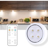 Lampa led flippy, fara fir, cu baterii, 3 culori de lumina, cu telecomanda, din plastic, alb