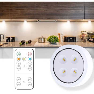Lampa Led Flippy, Fara Fir, cu Baterii, 3 Culori de Lumina, cu Telecomanda, din Plastic, Alb foto