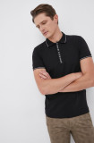 Armani Exchange tricou polo culoarea negru, cu imprimeu