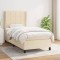vidaXL Pat box spring cu saltea, crem, 90x190 cm, textil 3127930