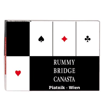 Set carti de joc Rummy, Bridge, Canasta, 2 pachete - Piatnik foto