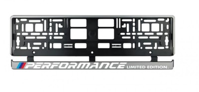 Set 2 bucati, suport numar inmatriculare argintiu BMW Performance foto