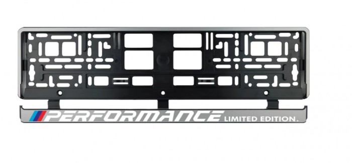 Set 2 bucati, suport numar inmatriculare argintiu BMW Performance