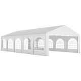 Outsunny Pavilion pentru Petreceri 10x5 m cu 10 Pereți Laterali Detașabili, Pavilion de Grădină cu 5 Secțiuni, Uși cu Fermoar și Ferestre, Pavilion pe