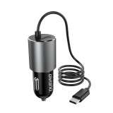 &Icirc;ncărcător Auto Dudao USB Cu Cablu &icirc;ncorporat USB Tip C 3,4 A Negru (R5PRO T)