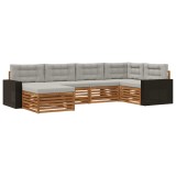 vidaXL Set de canapele de exterior 6 pcs Natural și gri deschis 3383574