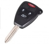 Set 2 bucati - Carcasa cheie Topautochei&amp;#174; compatibila cu Chrysler Dodge Jeep 4 butoane, folie parte electronica si suport baterie metalic