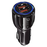 Cumpara ieftin Incarcator auto Quick Charge 3.0, 2 x USB, 6A, Qualcomm, Aziao Performance Design, Negru