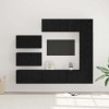 VidaXL Set comodă TV Pe perete 8 pcs Stejar negru 30.5 x 30 x 90 cm 3393133