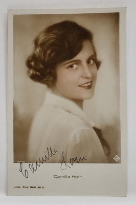 CAMILLA HORN , ACTRITA SI DANSATOARE GERMANA , 1903-1996, FOTOGRAFIE CU AUTOGRAF , FORMAT CARTE POSTALA , INTERBELICA foto