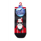 Șosete haioase Crăciun, model Cool Santa, DiWaRi 122 - Gri &Icirc;nchis, 27-29 (42-45)