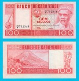 Insula Capului Verde 100 Escudos 1977 &#039;Pico do Fogo&#039; UNC serie: 792348 p#54