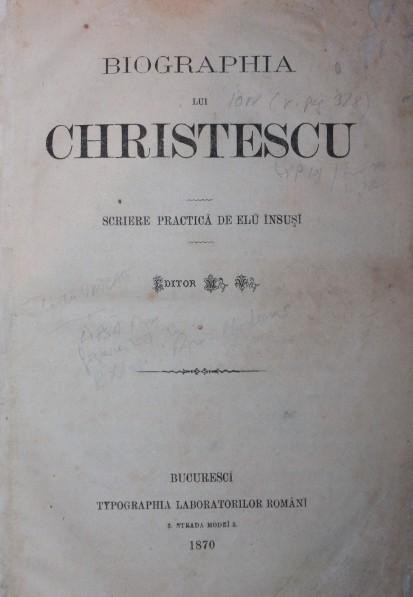 BIOGRAFIA LUI CHRISTESCU, 1870