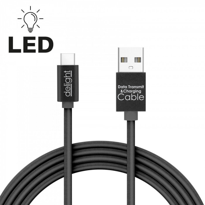 Cablu de date - USB Type-C cu lumină LED