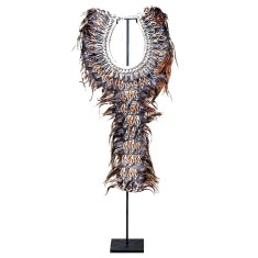 Decoratiune colier din pene si scoici tropicale Papua Noua Guinee Tip 1, XL