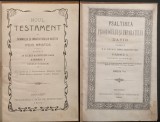 ✝ rare 1914 NOUL TESTAMENT editia CAROL I si 1913 PSALTIREA lui DAVID / PSALMII 23x16cm Binecuvantare Sfantul SInod BOR Biblia Biblie Legatura piele