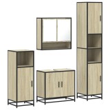 Cumpara ieftin Set de mobilier de baie din 4 piese din lemn de stejar Sonoma