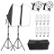 Kit Softbox cu 2x 2m Studio Photo Light Stand, 2x E27 4 lampa cu soclu 8x bec 45W, include geanta de transport