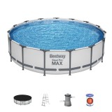 Piscina supraterana Bestway Steel Pro Max 457x107 cm cu filtru si scara