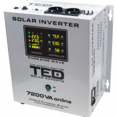 Invertor Solar Fotovoltaic Monofazat Off-Grid, 48V 7200VA 5000W MPPT cu unda sinusoidala pura, TED Electric