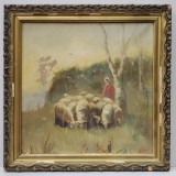 Carl Calusd (1860 - 1936) - Ciobanita cu oile