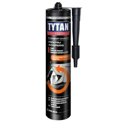 Silicon de etansare, cauciuc, transparent, pentru acoperis, Tytan Professional, 280 ml foto